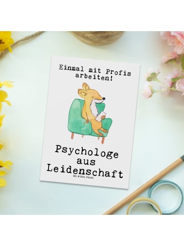 Mr. & Mrs. Panda Grußkarte Psychologe Leidenschaft mit Spruch in Weiß