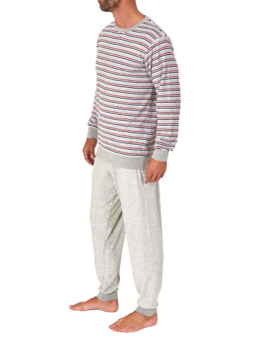 NORMANN langarm Frottee Schlafanzug Pyjama Bündchen - 82247 in grau