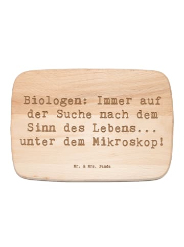 Mr. & Mrs. Panda Schneidebrett Spruch Biologin Mikroskop mit Spruch in Transparent
