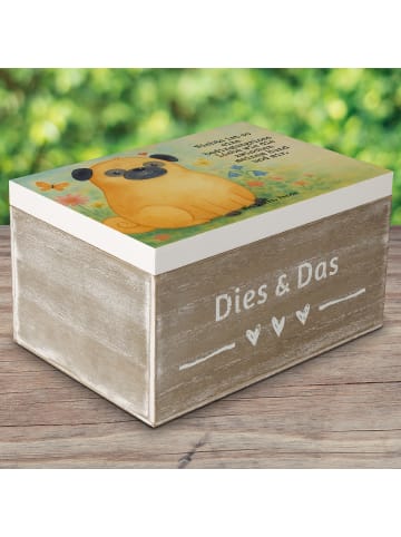Mr. & Mrs. Panda Aufbewahrungsbox Mops Design mit Spruch in Weiß