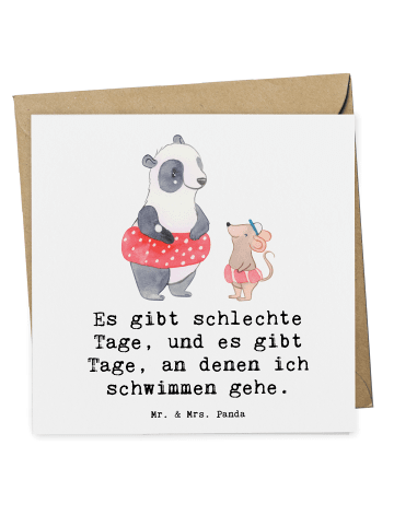 Mr. & Mrs. Panda Faltkarte Otter Schwimmen mit Spruch in Weiß