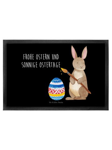 Mr. & Mrs. Panda Fussmatte Hase Eier Malen mit Spruch in Schwarz
