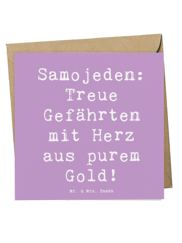 Mr. & Mrs. Panda Deluxe Karte Spruch Samojede Herz mit Spruch in Lavendeltraum