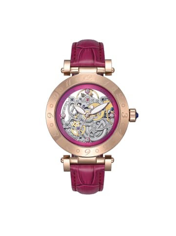 Empress Theodora Automatikuhr mit Lederarmband in Rose Gold/Pink