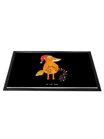 Mr. & Mrs. Panda Teppichmatte Fuchs Weihnachten ohne Spruch in Schwarz