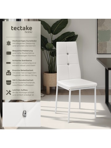 tectake Polsterstuhl mit Kunstlederbezug, 40 x 42 x 97 cm
