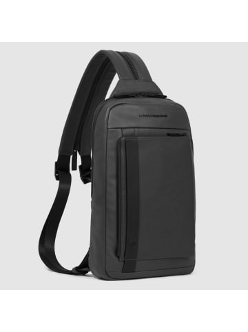 Piquadro David Umhängetasche RFID Schutz Leder 32 cm in black