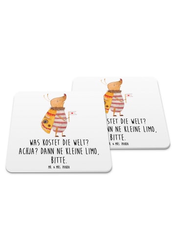 Mr. & Mrs. Panda Untersetzer Nachtfalter Fähnchen mit Spruch in Weiß