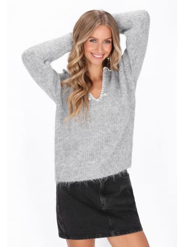 IZIA Women Sweater in light grey melange