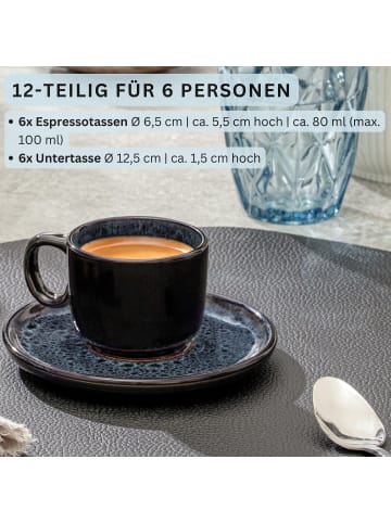Sänger Espressotassen Set Manila - 12 teilig aus Steingut