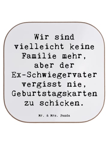 Mr. & Mrs. Panda Untersetzer Ex-Schwiegervater Grüße mit Spruch in Weiß