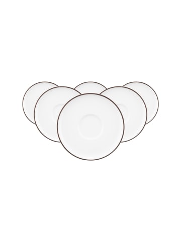 Seltmann Weiden 6er Set Kombiuntertassen Sento Home Pure Lines in ø 16,2 cm in Chocolate Brown