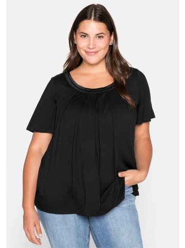 sheego Shirt in schwarz