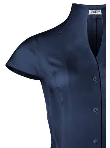 Vincenzo Boretti Bluse tailliert in dunkelblau