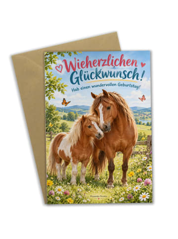 Mr. & Mrs. Panda Geburtstagskarte Pferde Fröhlich Design mit Spruch in Weiß
