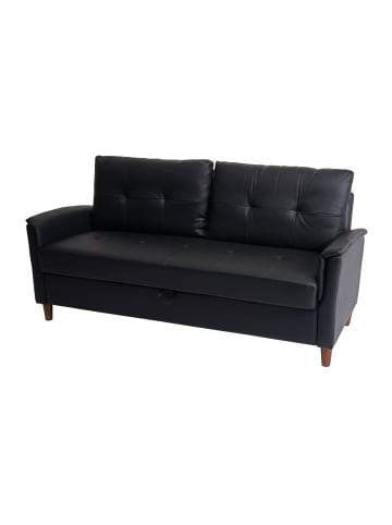 MCW 3er Sofa H23 mit Staufach, Kunstleder, schwarz