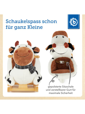 Bieco Spielwaren Plüsch Schaukeltier Kuh "Bauernhof in Weiß