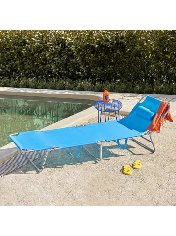 SoBuy Gartenliege in Blau - (B)195 x (H)29 x (T)62cm