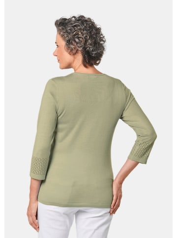 GOLDNER Ajourpullover in baummoos