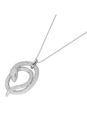 Giorgio Martello Milano Kette Mit Anhänger Schlange Mit Zikonia in Weiss