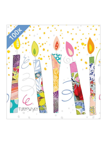 ppd 100er Set Papier Servietten 33 x 33 cm in Birthday Candles