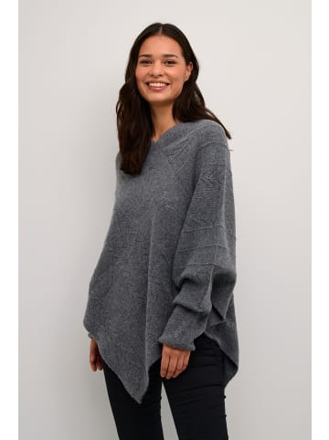 Cream Poncho CRHoliday Loose fit in Asphalt Melange