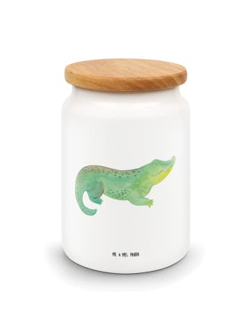 Mr. & Mrs. Panda zuckerdose Krokodil ohne Spruch in Weiß