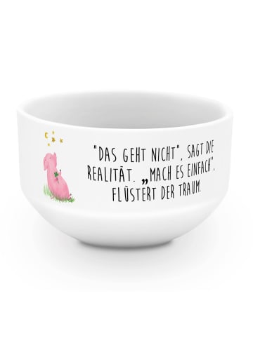 Mr. & Mrs. Panda Frühstücksbowl Schwein Glück mit Spruch in Weiß