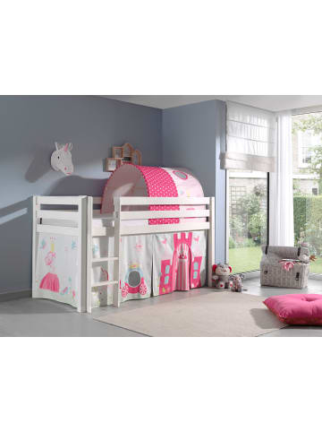58 aufm Kessel KINDERBETT Karolina 210x114x106 Massivholz Weiß Textilset Princess 2