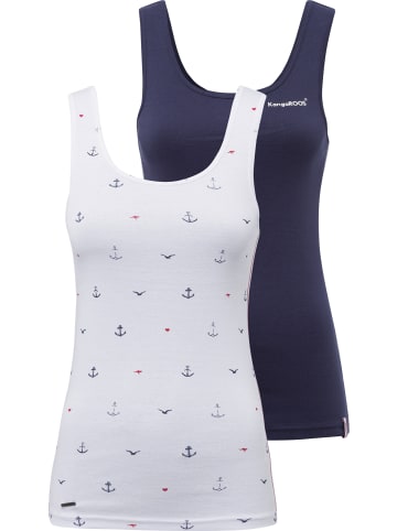 Kangaroos Ripptanktop in weiß-marine