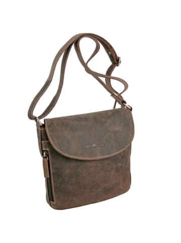 Greenburry Vintage Umhängetasche Leder 20 cm in brown