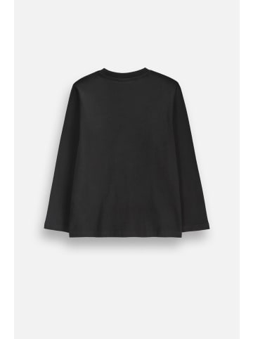 Coccodrillo Langärmeliges Baumwollshirt in schwarz