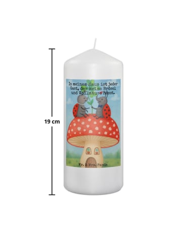 Mr. & Mrs. Panda Adventskerze Marienkäfer Fliegenpilz Design mit... in Weiß