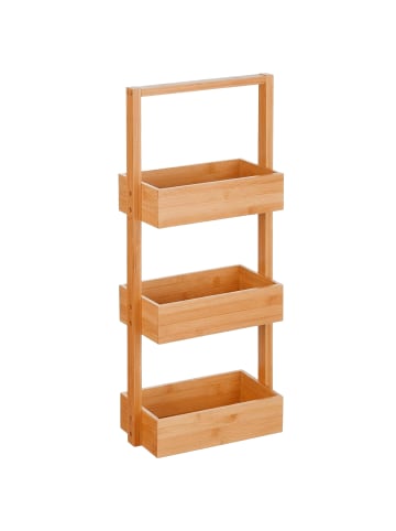 relaxdays Badregal in Natur - (B)26 x (H)70 x (T)17 cm