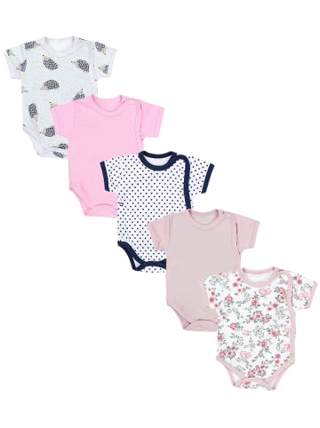 TupTam Baby Mädchen Kurzarm Wickelbody 5er Set in altrosa