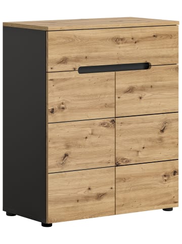 xonox.home Schuhkommode  (B/H/T: 80x94x37 cm) in Basalt grau und Artisan Nachbildung