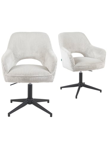 DUBI Möbel 2er-Set: Bürostuhl Mika-Ben in Hellgrau - (B)60 x (H)84 x  (T)65 cm