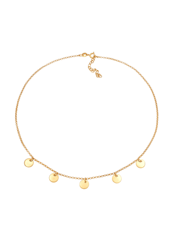Elli Halskette 925 Sterling Silber Geo, Plättchen in Gold