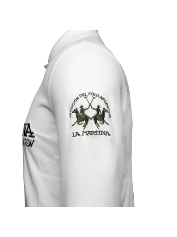 La Martina Langarm-Poloshirt XMP306 XT in weiss