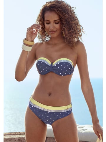 LASCANA Bügel-Bandeau-Bikini-Top in blau-gelb-bedruckt