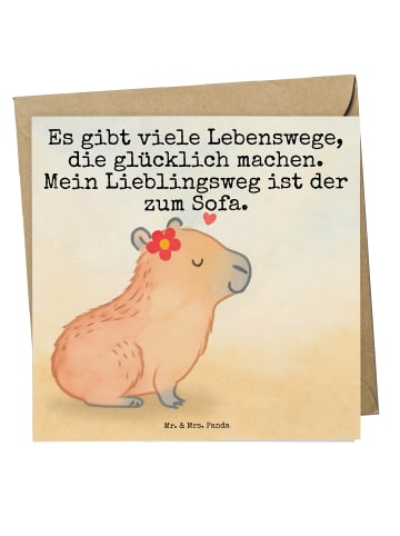 Mr. & Mrs. Panda Einladungskarte Capybara Blume Design mit Spruch in Weiß