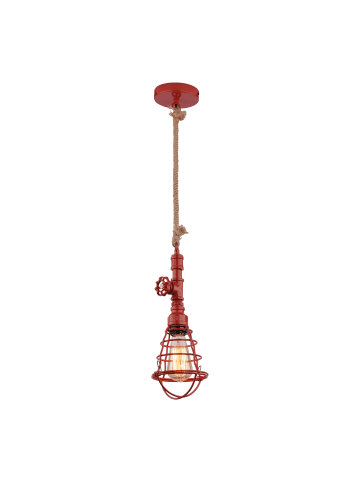 näve Pendelleuchte "REGIA" in rot - (L)14 cm x (B)14 cm x (H)130 cm
