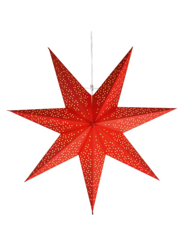 STAR Trading Papierstern Leuchtstern Faltstern 7-zackig hängend 54cm mit Kabel rot