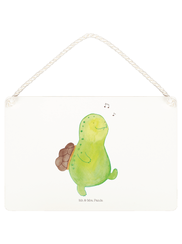 Mr. & Mrs. Panda Schild Schildkröte Pfeifen ohne Spruch in Weiß