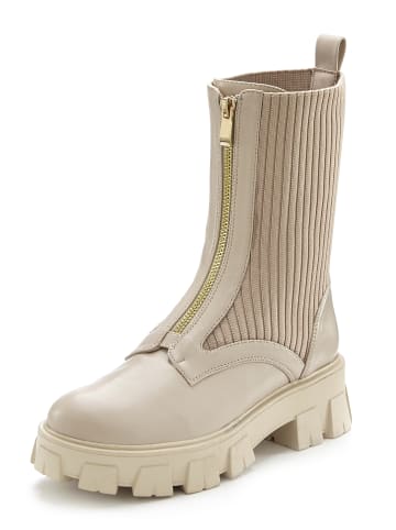 LASCANA Reißverschlussstiefel in beige