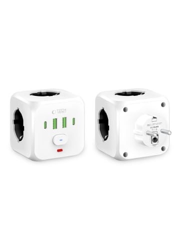 TechProtect PCL3x4 Steckdosenleiste USB-A USB-C