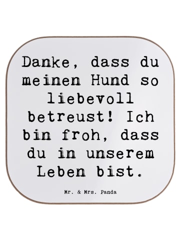 Mr. & Mrs. Panda Holzuntersetzer Spruch Danke Hundesitter mit Sp... in Weiß