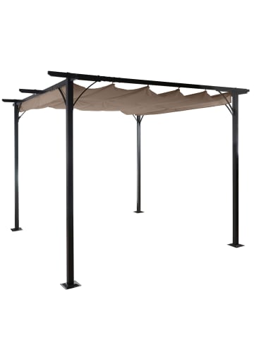 MCW Pergola C42 mit Schiebedach, 3x3m taupe-braun