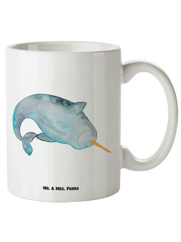 Mr. & Mrs. Panda Kaffeepott Narwal ohne Spruch in Weiß