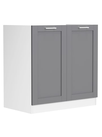 VCM  Spülunterschrank Breite 80 cm Spülenschrank Colura in Weiß / Anthrazit